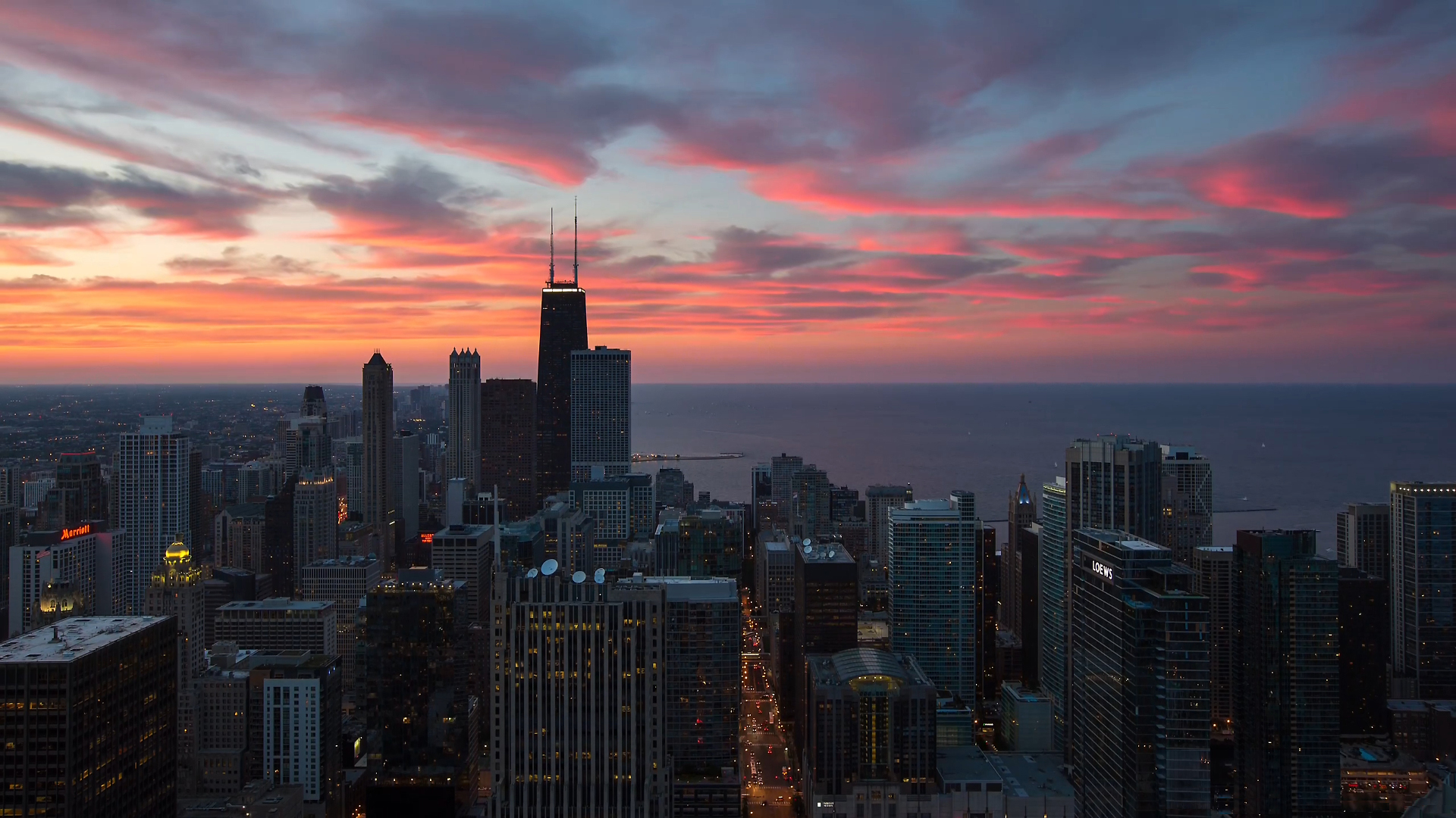 Chicago Illinois USA Sunset.